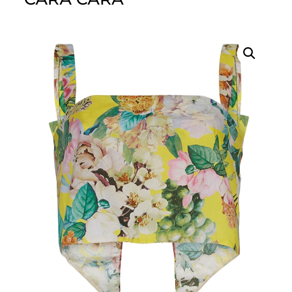 Cara Cara Floral Yellow Crop Top